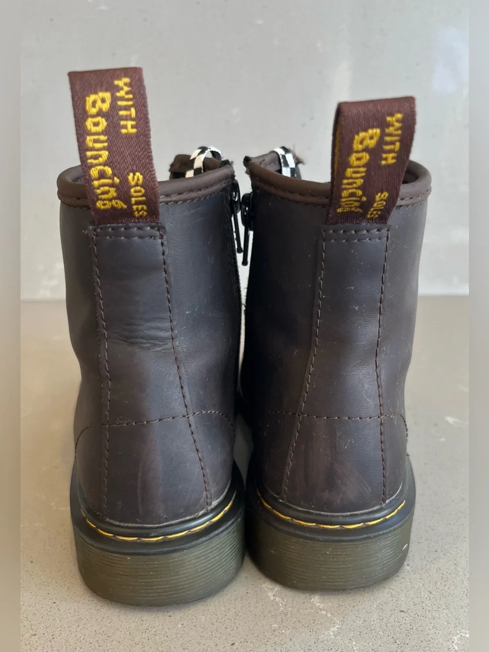 Dr. Martens 1460 J Boots Youth Kids Size 3 US Brown Boots Zipper